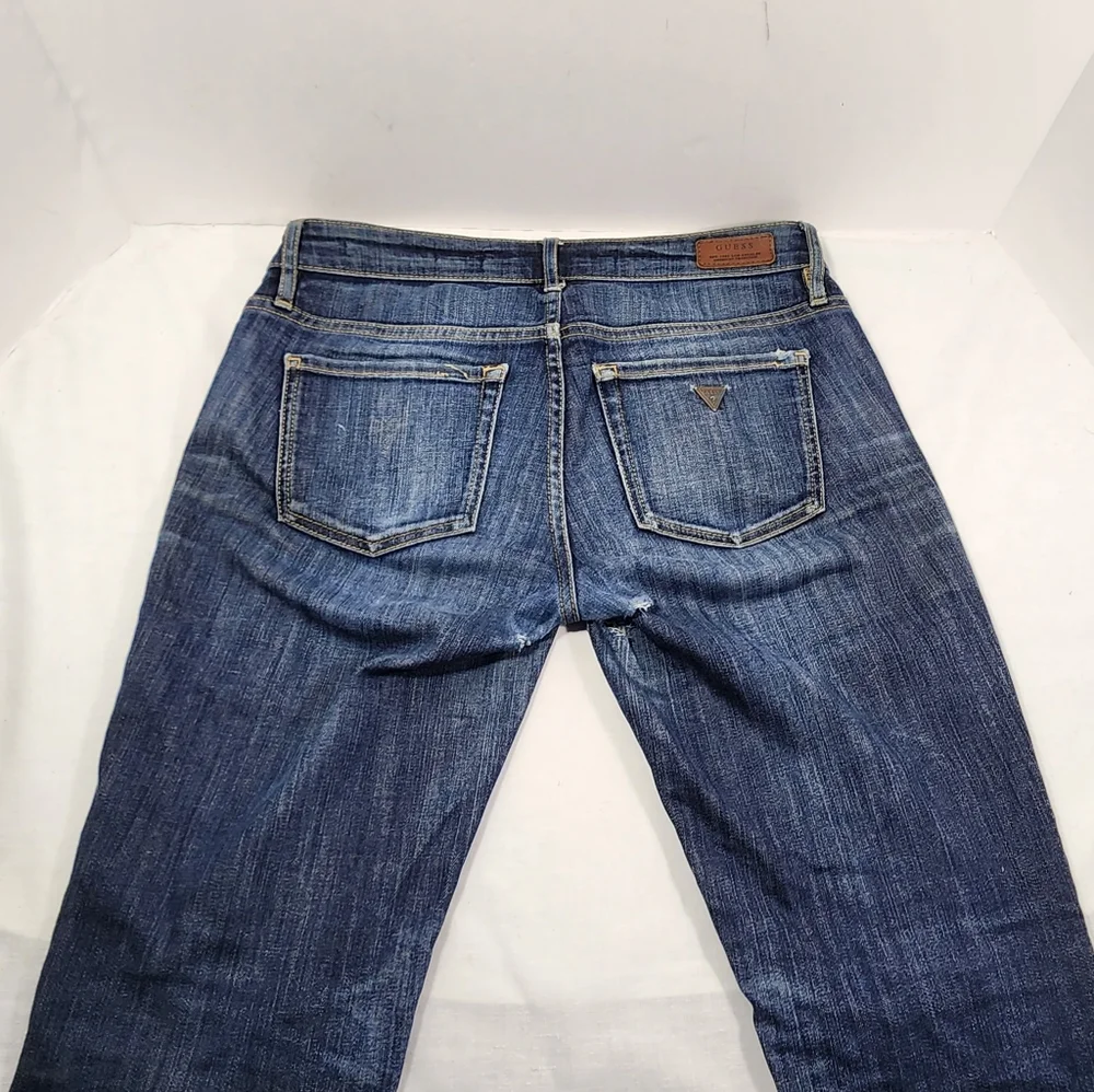 GUESS BOOT MID WOMEN'S JEANS, SIZE 27, MEDIUM WASH BLUE